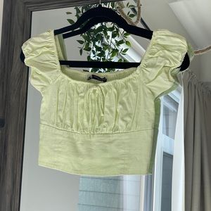 ZARA LINEN CROP TOP